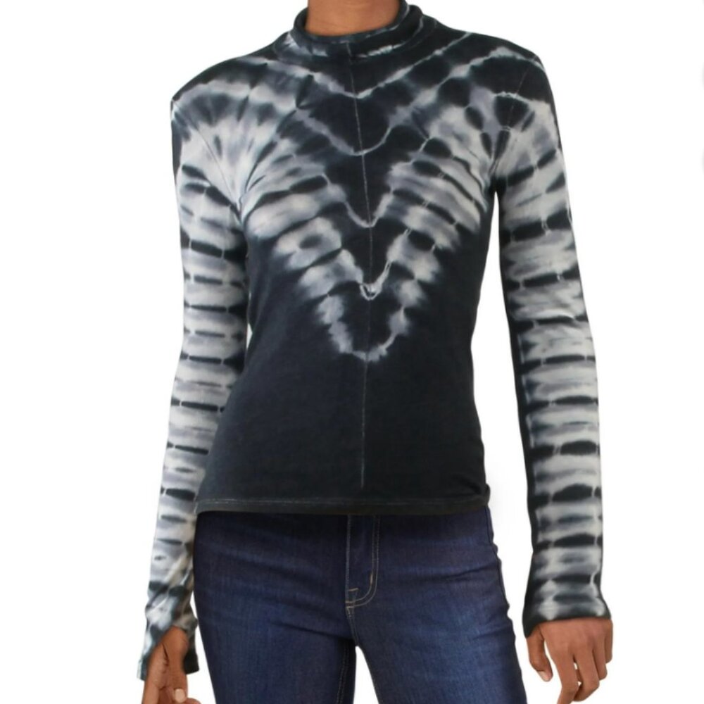 We The Free Psychedelic Tie-Dye Turtleneck Top